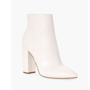 Rosamund block heeled bootie white